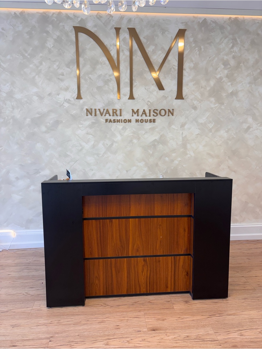 Black and Wood Retail Counter